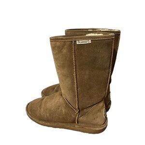 Bearpaw Womens Emma Brown Suede Pull On Boots Fur Lined Rubber Sole Size 9 EU 40